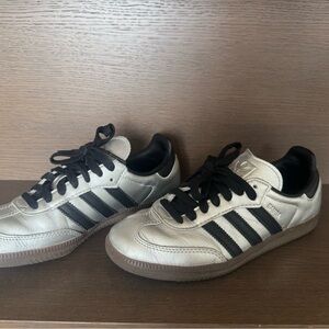 Adidas Metallic Silver and Black Sneakers